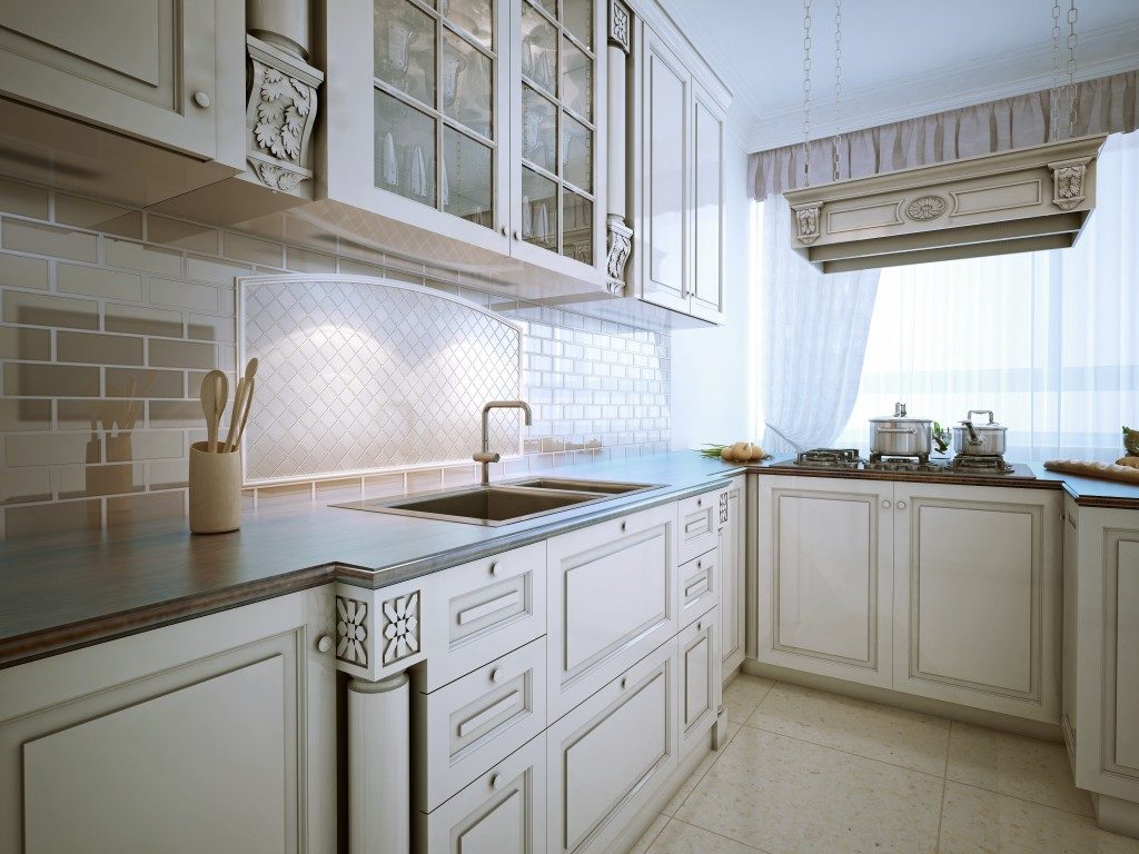 white-themed kitchen