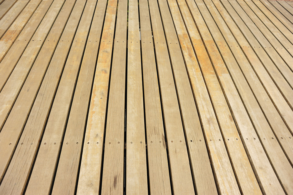 A wood deck