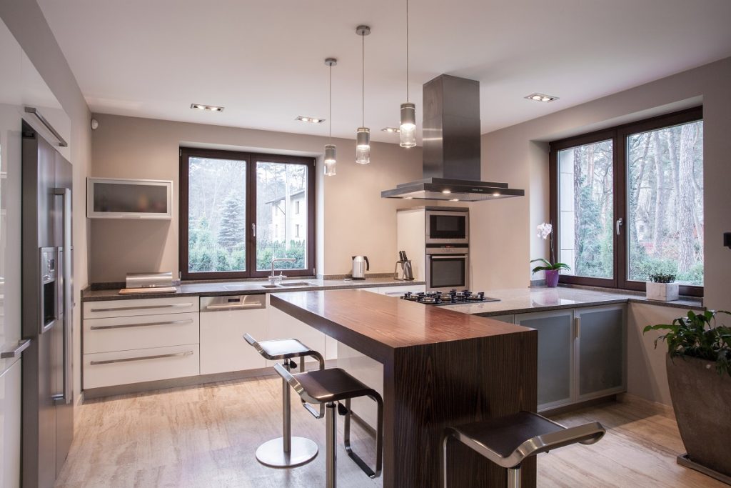 spacious modern kitchen interior