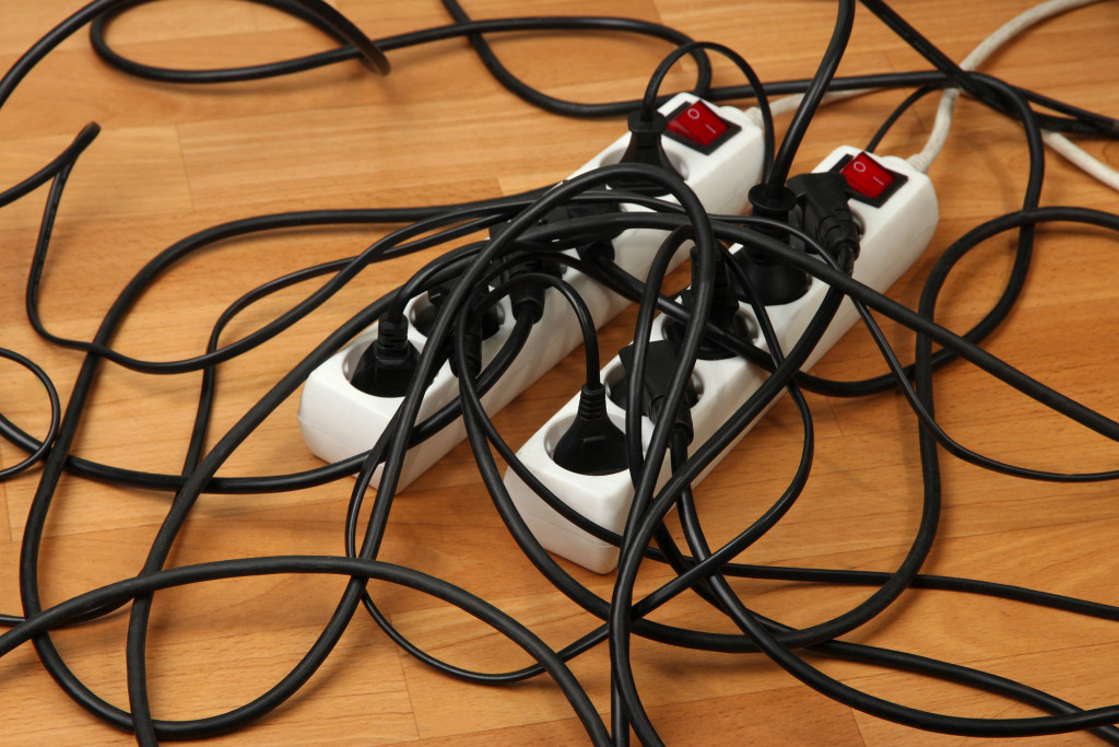 An overloaded extension cord